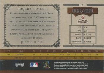 2005 Playoff Prime Cuts #2 Roger Clemens Back