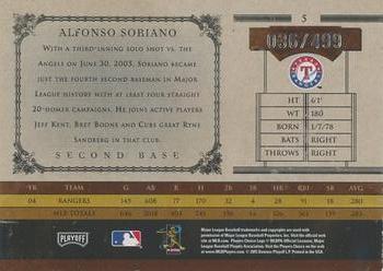 2005 Playoff Prime Cuts #5 Alfonso Soriano Back