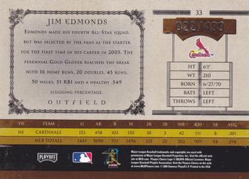 2005 Playoff Prime Cuts #33 Jim Edmonds Back