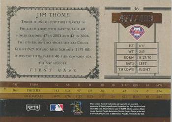 2005 Playoff Prime Cuts #36 Jim Thome Back