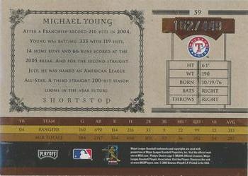2005 Playoff Prime Cuts #59 Michael Young Back