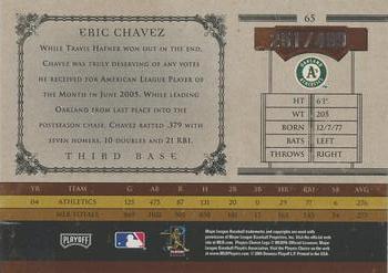 2005 Playoff Prime Cuts #65 Eric Chavez Back