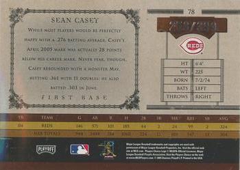 2005 Playoff Prime Cuts #78 Sean Casey Back