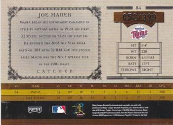 2005 Playoff Prime Cuts #84 Joe Mauer Back