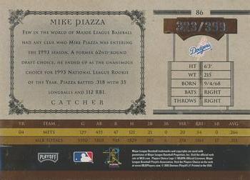 2005 Playoff Prime Cuts #86 Mike Piazza Back