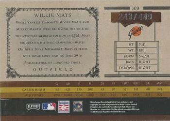 2005 Playoff Prime Cuts #100 Willie Mays Back