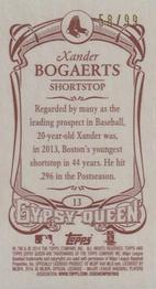 2014 Topps Gypsy Queen - Mini Red #13 Xander Bogaerts Back