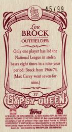 2014 Topps Gypsy Queen - Mini Red #37 Lou Brock Back