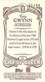 2014 Topps Gypsy Queen - Mini Red #53 Tony Gwynn Back