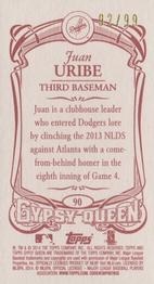2014 Topps Gypsy Queen - Mini Red #90 Juan Uribe Back