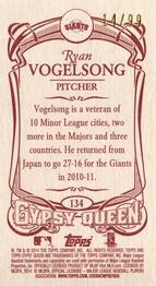 2014 Topps Gypsy Queen - Mini Red #134 Ryan Vogelsong Back