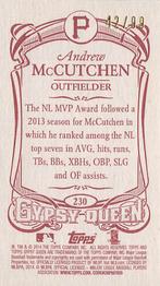 2014 Topps Gypsy Queen - Mini Red #230 Andrew McCutchen Back