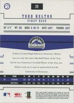 2005 Donruss Prime Patches #29 Todd Helton Back