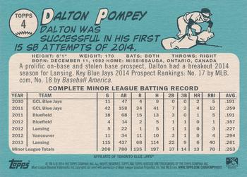 2014 Topps Heritage Minor League #4 Dalton Pompey Back