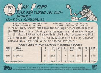 2014 Topps Heritage Minor League #18 Max Fried Back