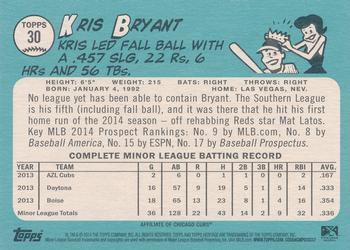 2014 Topps Heritage Minor League #30a Kris Bryant Back