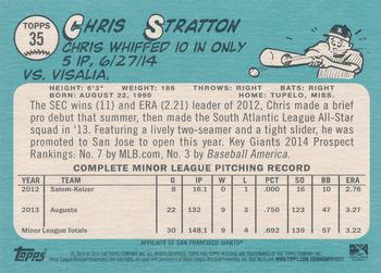 2014 Topps Heritage Minor League #35 Chris Stratton Back
