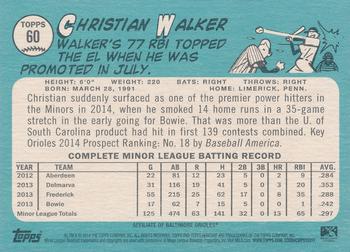 2014 Topps Heritage Minor League #60 Christian Walker Back