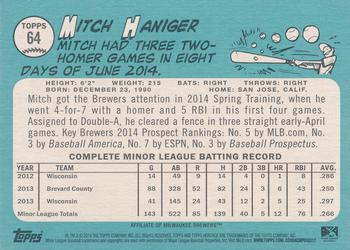 2014 Topps Heritage Minor League #64 Mitch Haniger Back