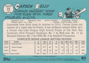 2014 Topps Heritage Minor League #72 Carson Kelly Back