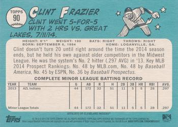 2014 Topps Heritage Minor League #90a Clint Frazier Back