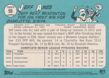2014 Topps Heritage Minor League #98 Jeff Ames Back