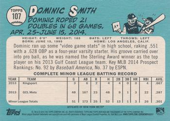2014 Topps Heritage Minor League #107 Dominic Smith Back