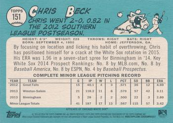 2014 Topps Heritage Minor League #151 Chris Beck Back