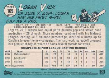 2014 Topps Heritage Minor League #169 Logan Vick Back