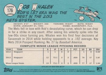2014 Topps Heritage Minor League #176 Rob Whalen Back