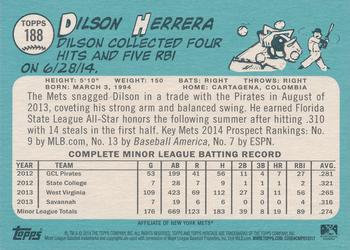 2014 Topps Heritage Minor League #188 Dilson Herrera Back