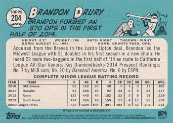 2014 Topps Heritage Minor League #204 Brandon Drury Back