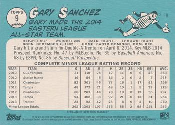2014 Topps Heritage Minor League #9b Gary Sanchez Back