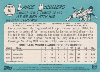2014 Topps Heritage Minor League #57b Lance McCullers Back