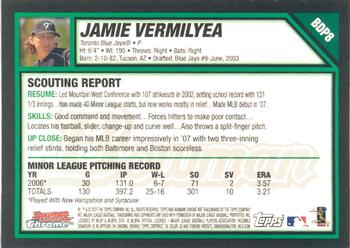 2007 Bowman Draft Picks & Prospects - Chrome #BDP8 Jamie Vermilyea Back