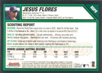 2007 Bowman Draft Picks & Prospects - Chrome #BDP9 Jesus Flores Back