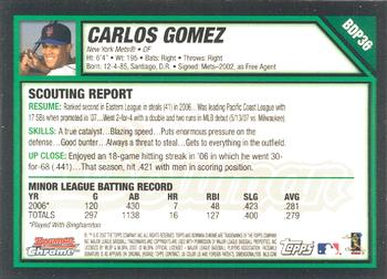 2007 Bowman Draft Picks & Prospects - Chrome #BDP36 Carlos Gomez Back