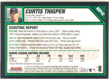 2007 Bowman Draft Picks & Prospects - Chrome #BDP42 Curtis Thigpen Back