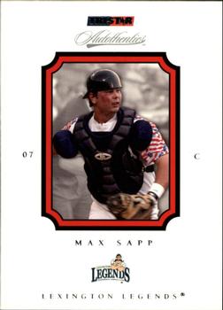 2007 TriStar Autothentics #18 Max Sapp Front