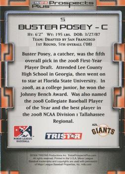 2008 TriStar Prospects Plus #5 Buster Posey Back