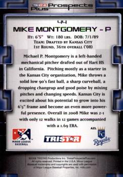 2008 TriStar Prospects Plus #44 Mike Montgomery Back