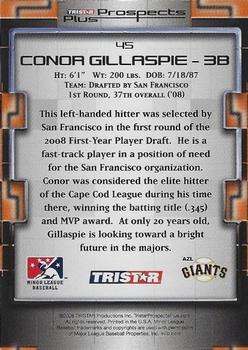 2008 TriStar Prospects Plus #45 Conor Gillaspie Back