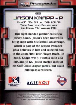 2008 TriStar Prospects Plus #85 Jason Knapp Back