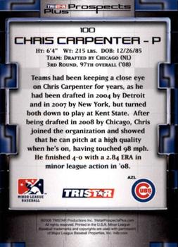 2008 TriStar Prospects Plus #100 Chris Carpenter Back