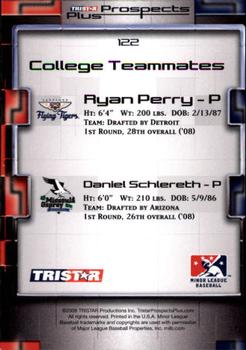 2008 TriStar Prospects Plus #122 Ryan Perry / Daniel Schlereth Back