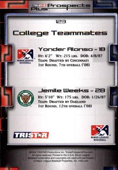 2008 TriStar Prospects Plus #123 Yonder Alonso / Jemile Weeks Back