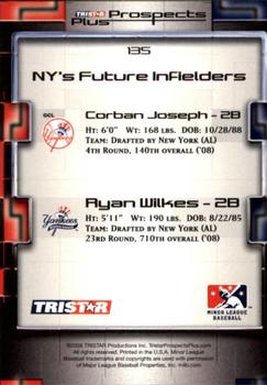 2008 TriStar Prospects Plus #135 Corban Joseph / Ryan Wilkes Back