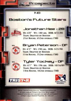 2008 TriStar Prospects Plus #148 Bryan Peterson / Tyler Yockey / Jonathan Hee Back