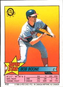 1989 O-Pee-Chee Stickers - Super Star Backs #22 Bob Boone Front