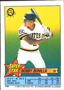 1989 O-Pee-Chee Stickers - Super Star Backs #40 Bobby Bonilla Front